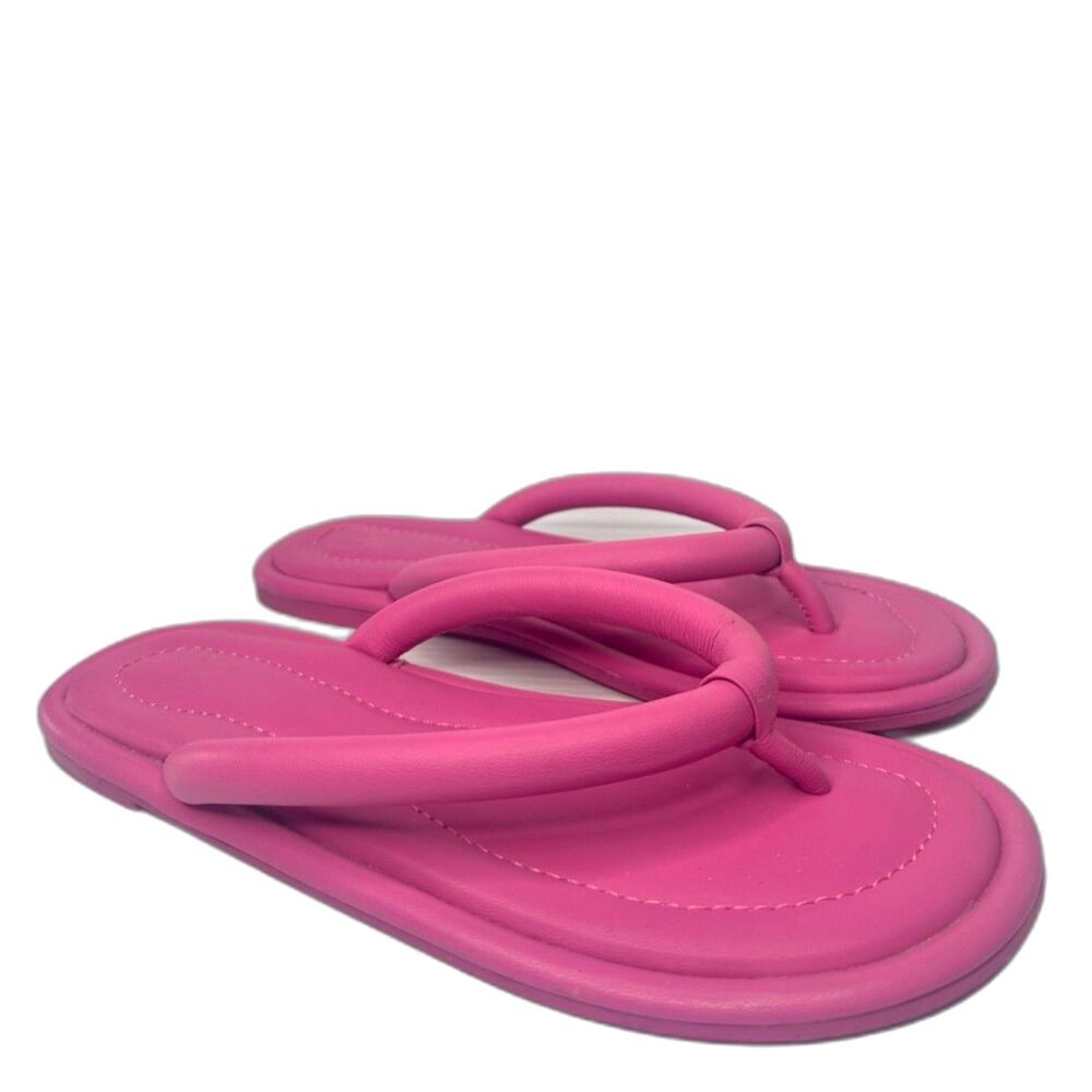 Splendid Thong Sandals Flip Flops 7.5 Puffy Straps Y2K Fun Beach Barbie Hot Pink